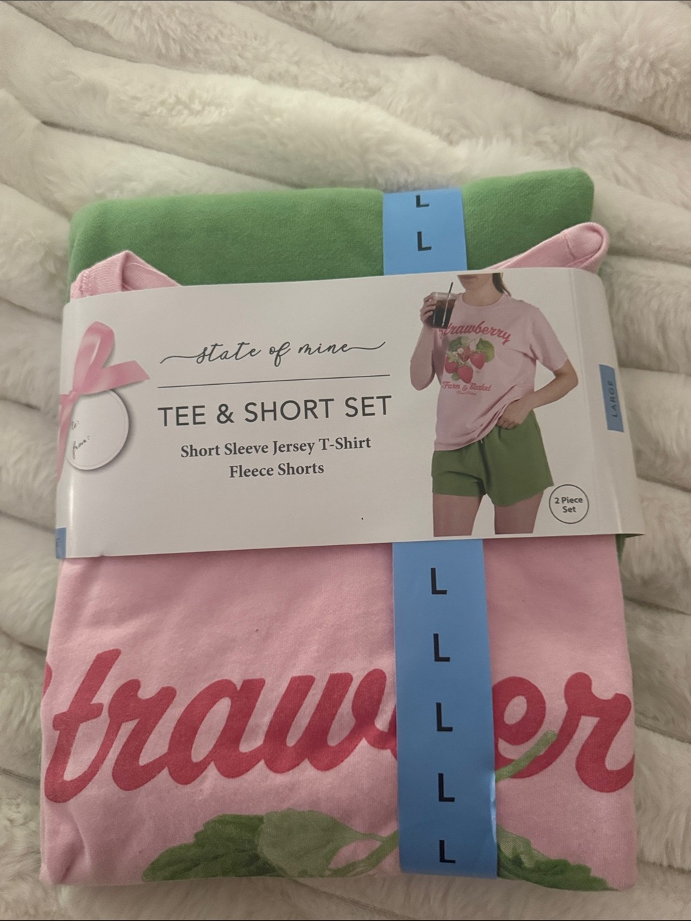 State of Mind Pink & Green Tee & Short Pajama Set